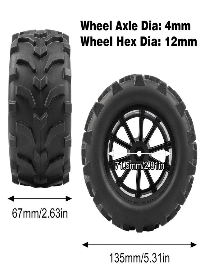 AIMROCK Pre-Glued RC 2.8 Wheels and Tires Set 12mm Hex Wheel for 1/10 Traxxas Stampede Hoss 2WD 4x4 Redcat Volcano RC Monster Truck, 4-Pack - Image 2